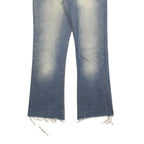 CARRERA Mens Jeans Blue Regular Flared Denim Light W34 L30 Distressed Hem Zip