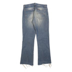 CARRERA Mens Jeans Blue Regular Flared Denim Light W34 L30 Distressed Hem Zip