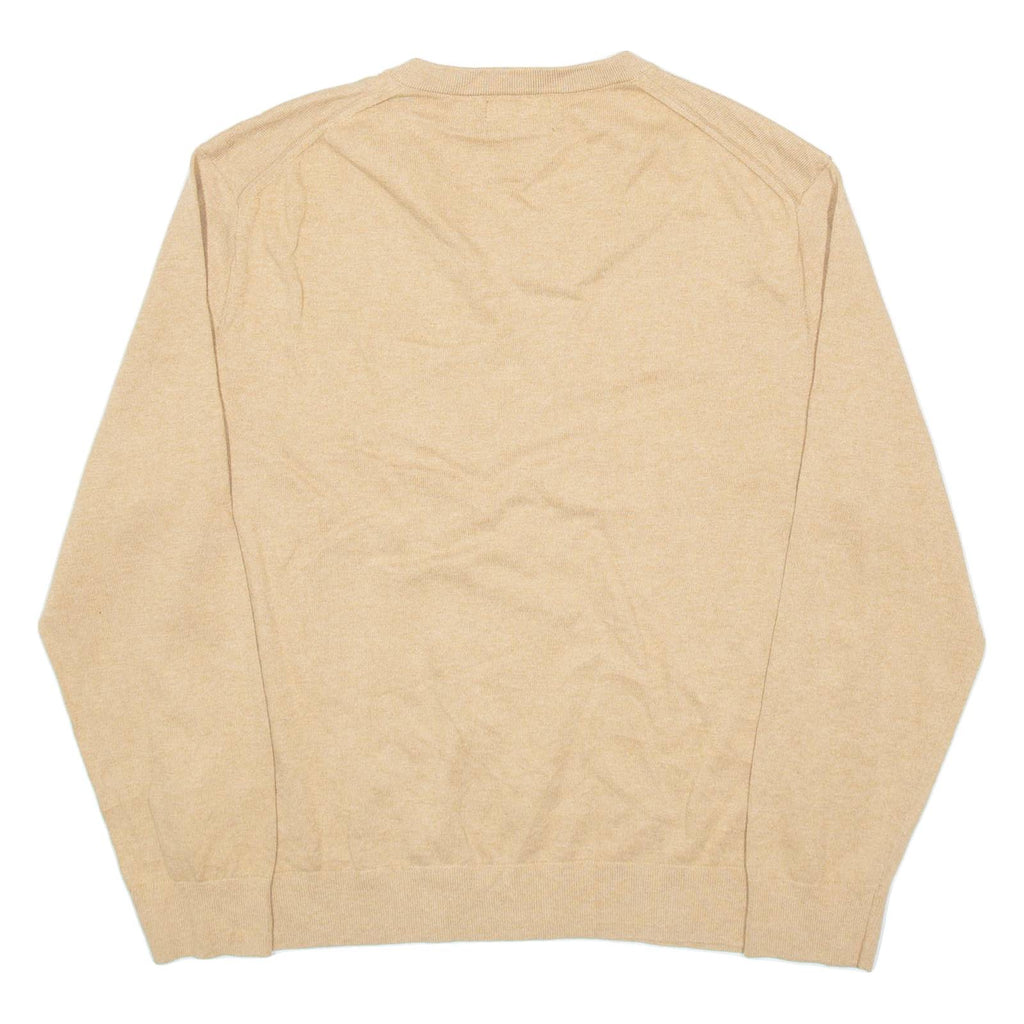 NAUTICA Mens Jumper Beige V-Neck Tight Knit XL
