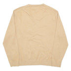 NAUTICA Mens Jumper Beige V-Neck Tight Knit XL