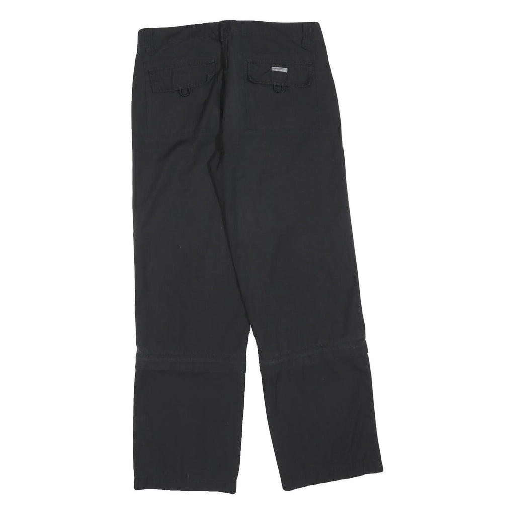 TEDDY'S Womens Cotton Blend Black Regular Fit Straight Leg Trousers W34 L32