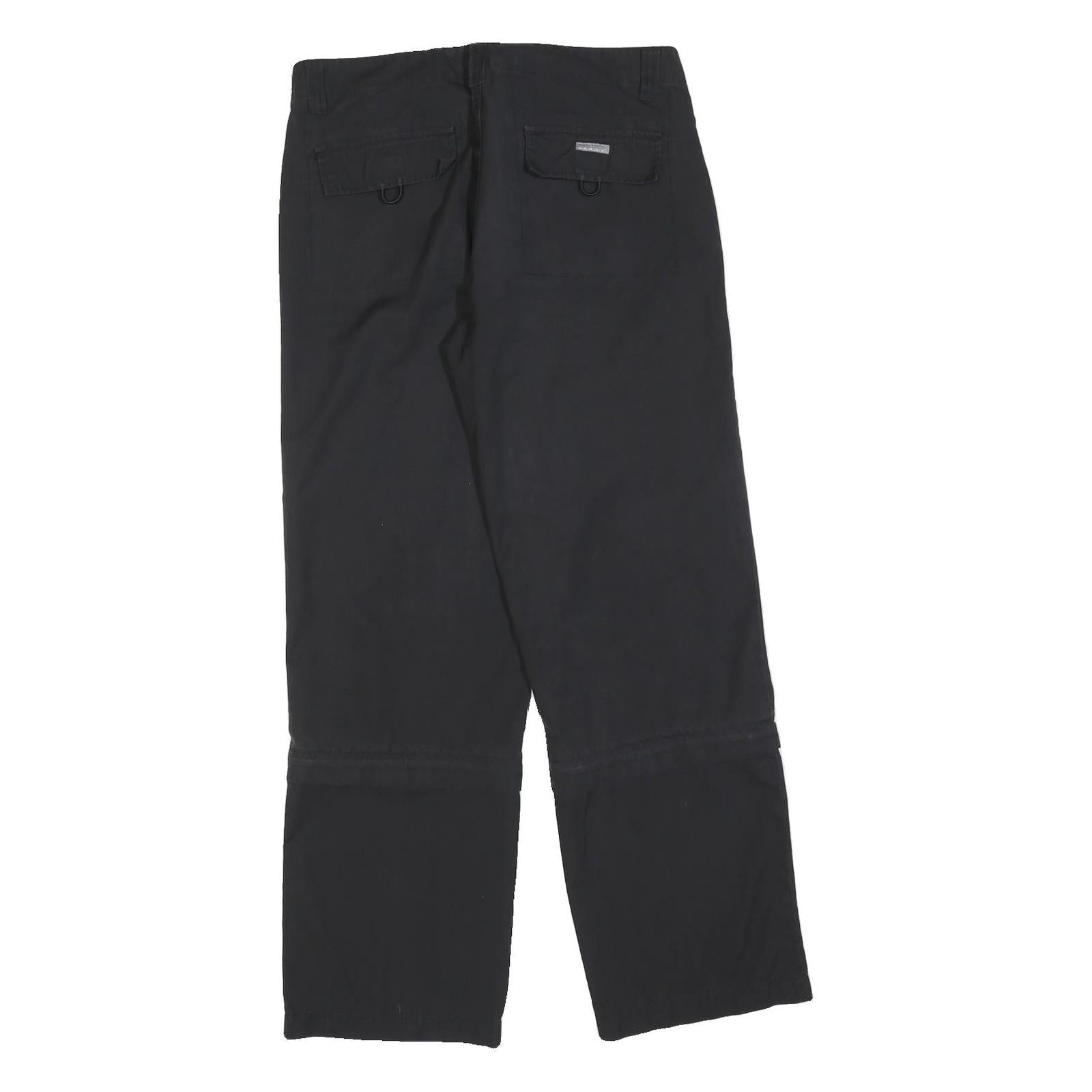TEDDY'S Womens Cotton Blend Black Regular Fit Straight Leg Trousers W34 L32