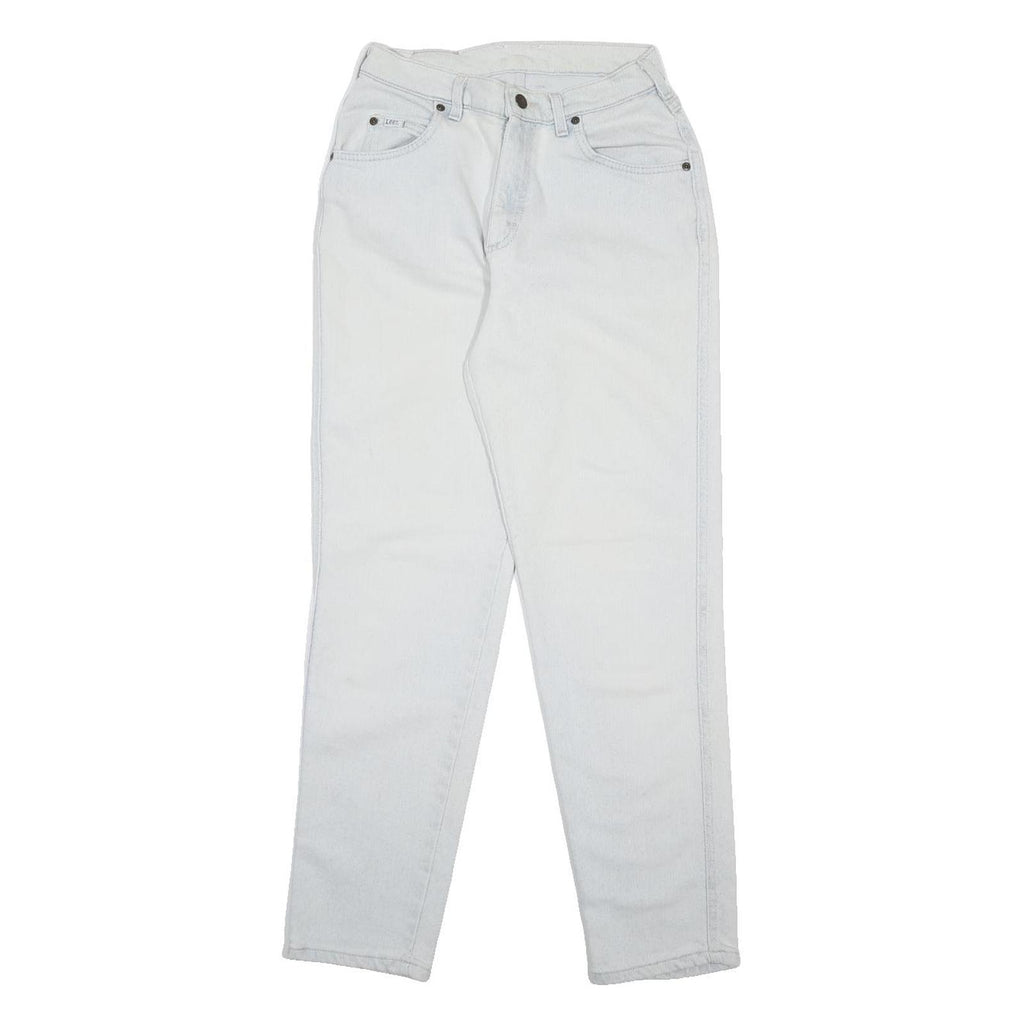 LEE Womens Jeans White Regular Straight Denim Rinse W25 L29 Zip Cotton Blend