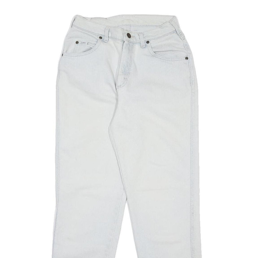 LEE Womens Jeans White Regular Straight Denim Rinse W25 L29 Zip Cotton Blend