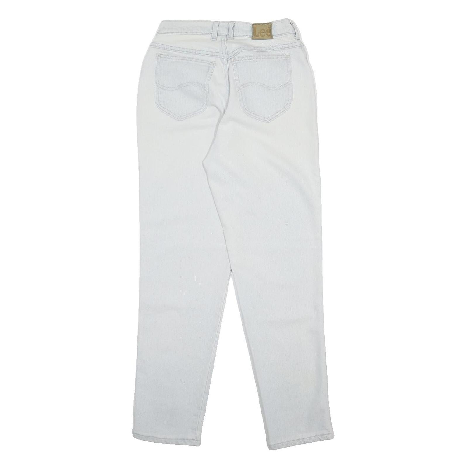 LEE Womens Jeans White Regular Straight Denim Rinse W25 L29 Zip Cotton Blend
