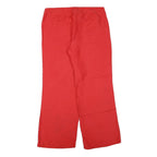 SHARAGANO Womens Cotton Blend Red Regular Fit Wide-Leg Trousers W36 L30 Comfort