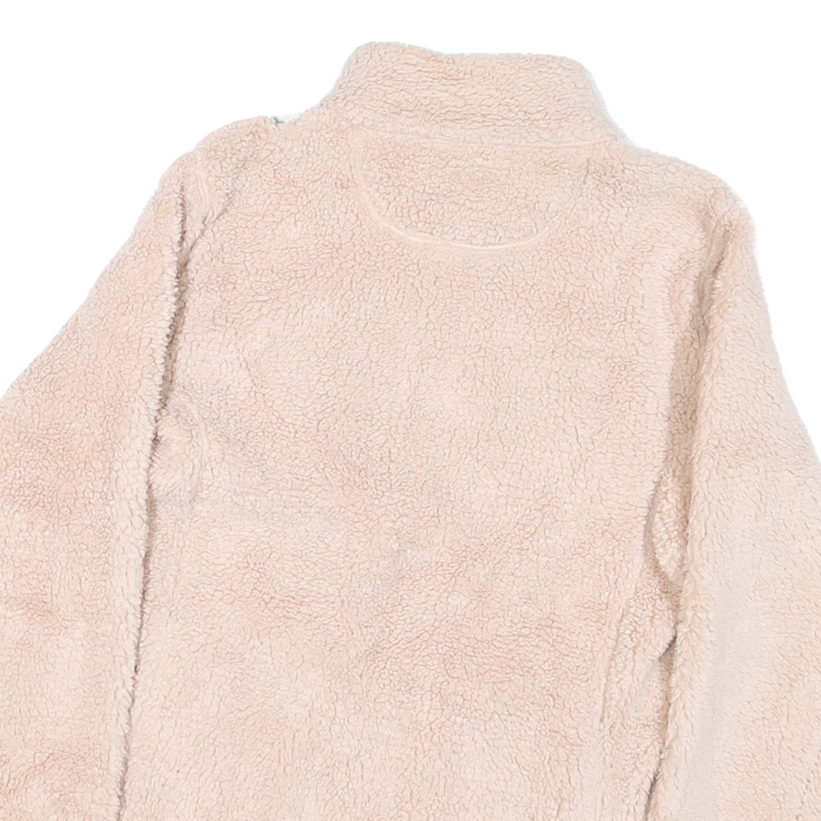 CALVIN KLEIN Womens Cream Zip Up Jacket S Polyester Blend Sherpa Fleece Soft