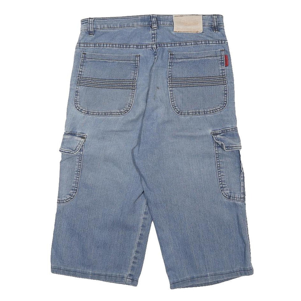 ANACIENT CITY Boys Denim Blue Cargo Shorts L W29 Casual Cotton Blend
