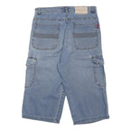 ANACIENT CITY Boys Denim Blue Cargo Shorts L W29 Casual Cotton Blend