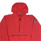 VANTAGE Mens Red Hooded Jacket M Polyester Plain Lightweight Casual