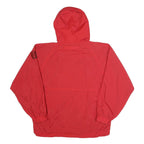 VANTAGE Mens Red Hooded Jacket M Polyester Plain Lightweight Casual