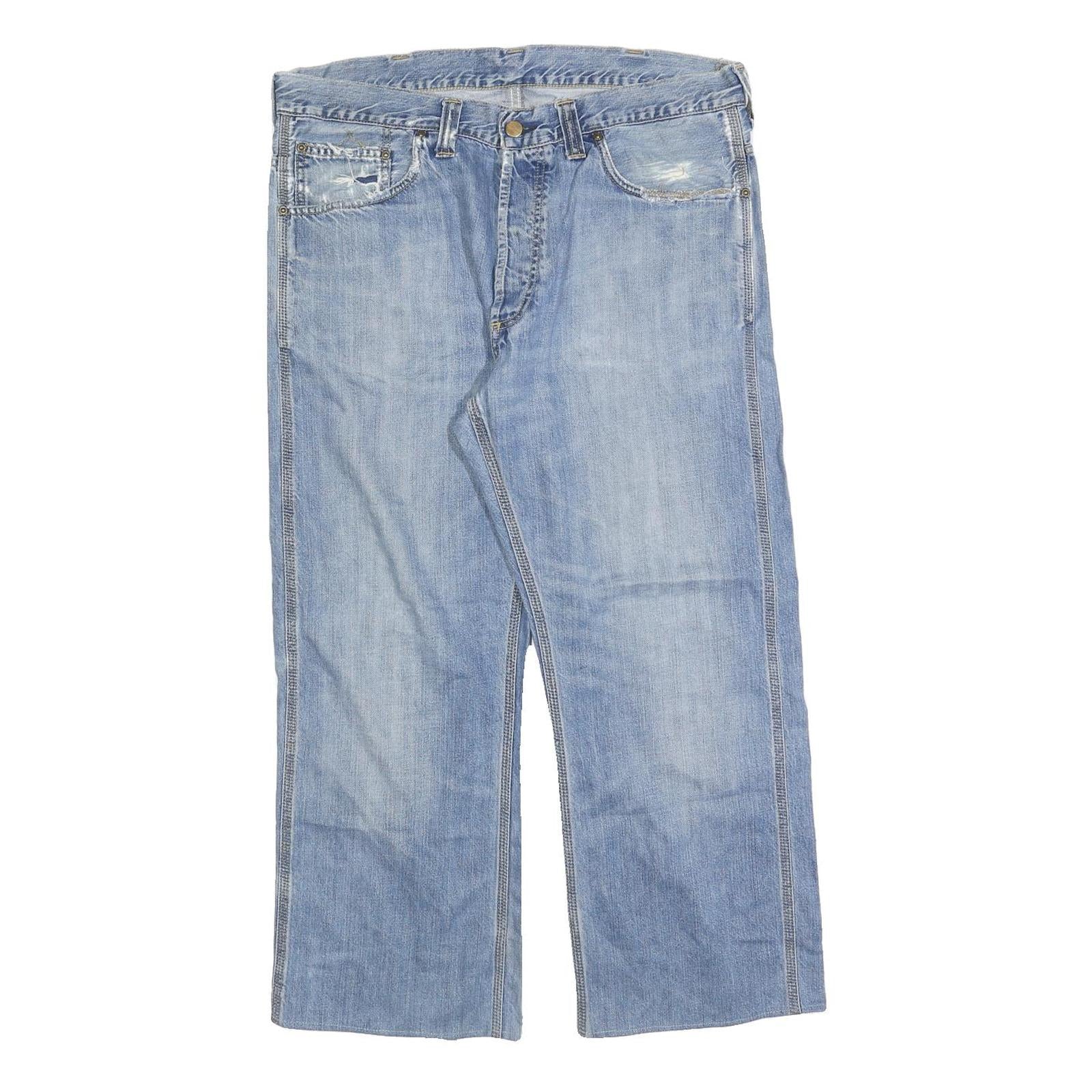 CARHARTT Mens Jeans Blue Relaxed Straight Denim Light W33 L26 Workwear Style