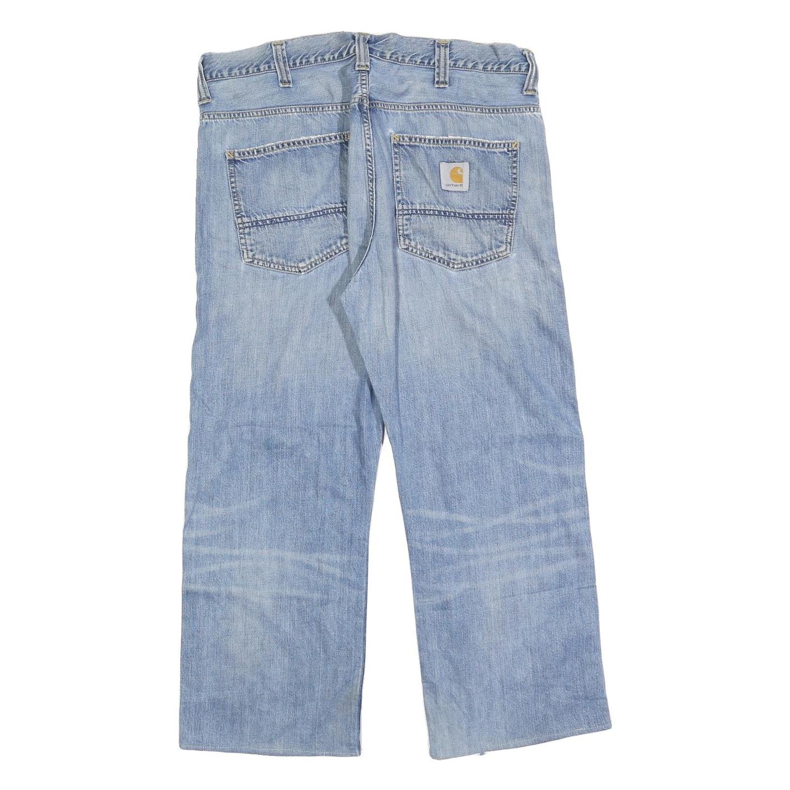 CARHARTT Mens Jeans Blue Relaxed Straight Denim Light W33 L26 Workwear Style