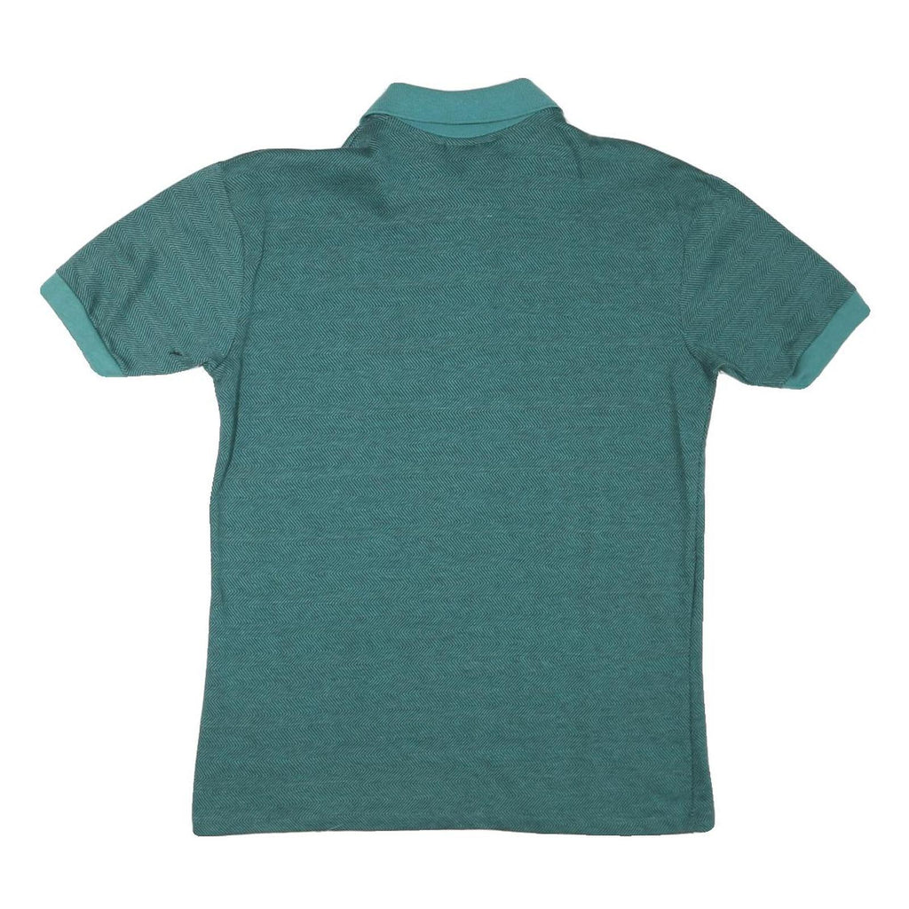 KNIGHTSBRIDGE Mens Green Short Sleeve Chevron Polo Shirt M Cotton Blend Casual