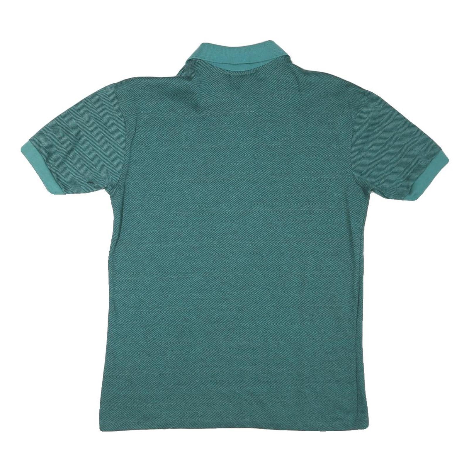 KNIGHTSBRIDGE Mens Green Short Sleeve Chevron Polo Shirt M Cotton Blend Casual