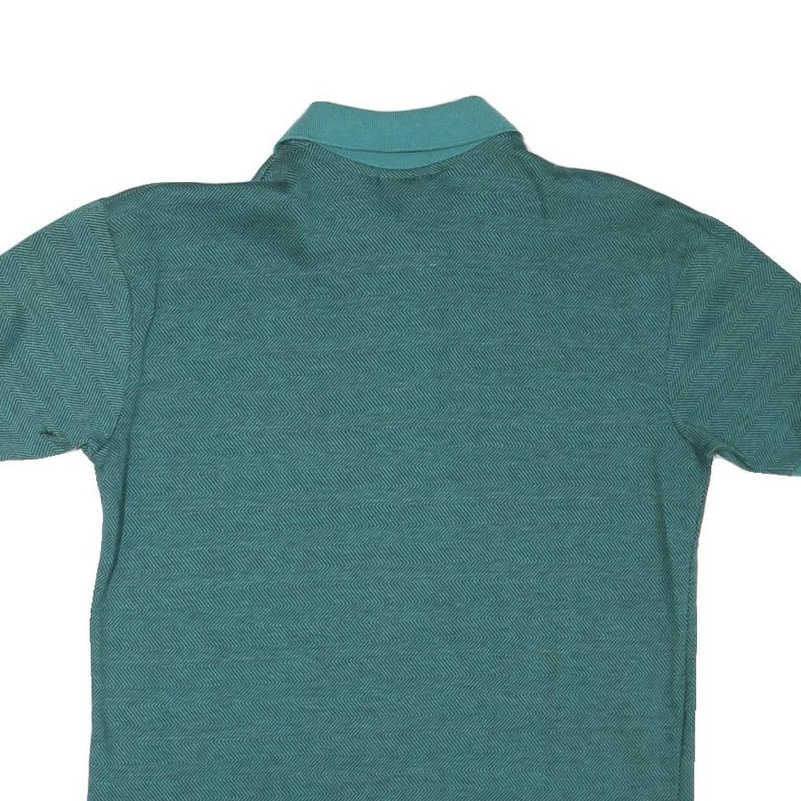 KNIGHTSBRIDGE Mens Green Short Sleeve Chevron Polo Shirt M Cotton Blend Casual