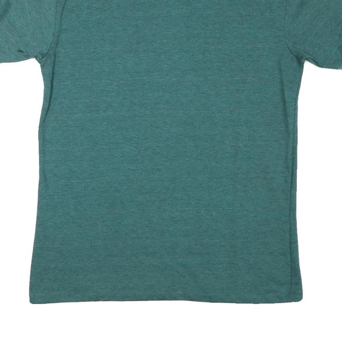 KNIGHTSBRIDGE Mens Green Short Sleeve Chevron Polo Shirt M Cotton Blend Casual