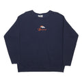 LEE Womens Navy Blue Broncos Crew Neck L Sweatshirt Cotton Blend Casual