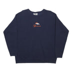 LEE Womens Navy Blue Broncos Crew Neck L Sweatshirt Cotton Blend Casual