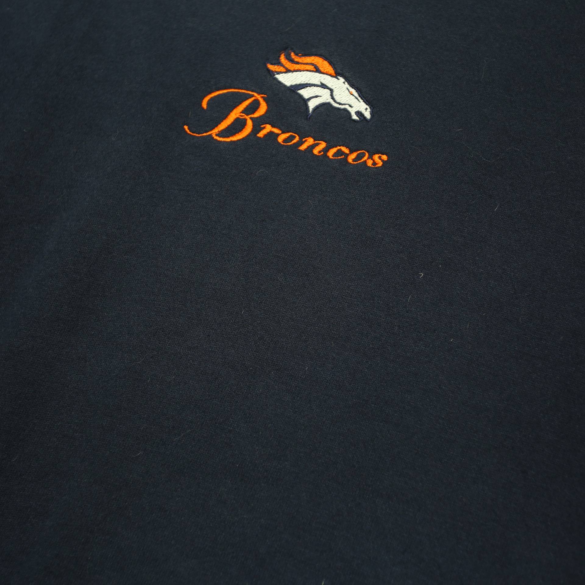 LEE Womens Navy Blue Broncos Crew Neck L Sweatshirt Cotton Blend Casual