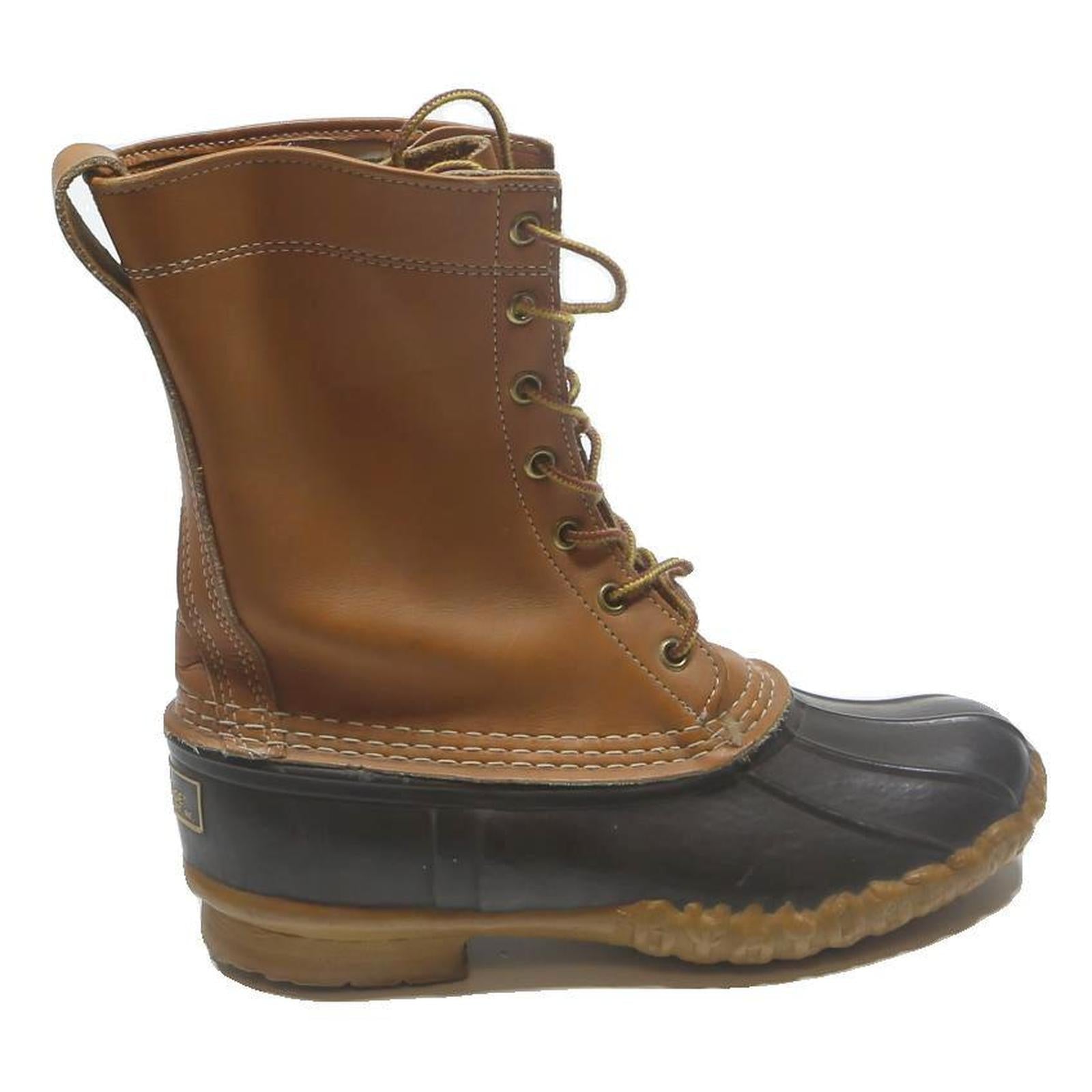 LL BEAN Men’s Lace-Up Leather Duck Boots Brown & Black UK 6 Waterproof Outdoor