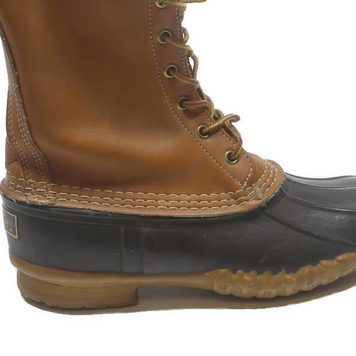 LL BEAN Men’s Lace-Up Leather Duck Boots Brown & Black UK 6 Waterproof Outdoor