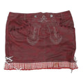 ALPIN Womens Maroon Red Leather Mini Skirt Polyester Blend Embroidered XL