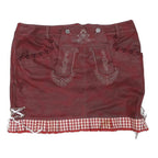ALPIN Womens Maroon Red Leather Mini Skirt Polyester Blend Embroidered XL