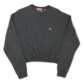 FILA Womens Grey Cropped Crew Neck Sweatshirt M Cotton Blend Pullover