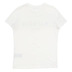 BALMAIN Mens White Graphic T-Shirt M Short Sleeve Crew Neck Cotton Jersey Logo