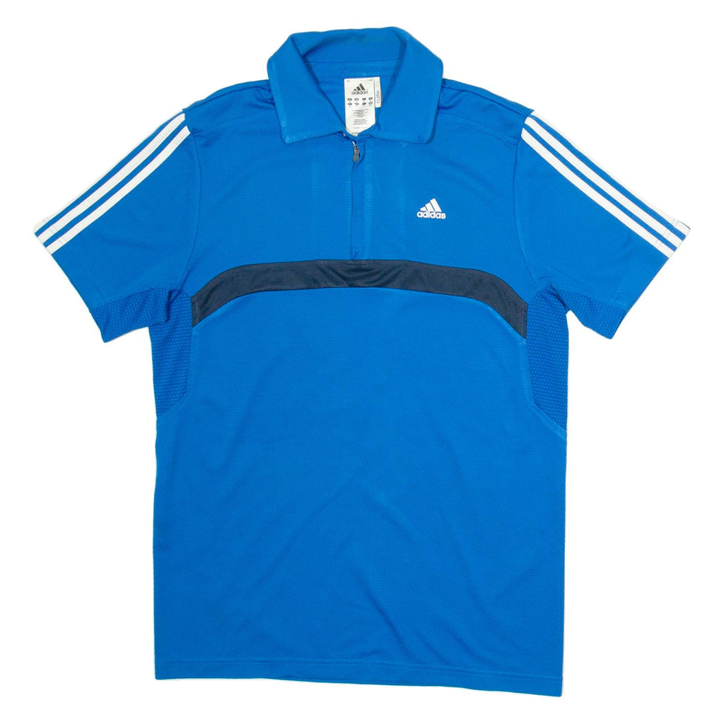 ADIDAS Mens T-Shirt Blue 1/4 Zip M