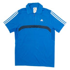 ADIDAS Mens T-Shirt Blue 1/4 Zip M