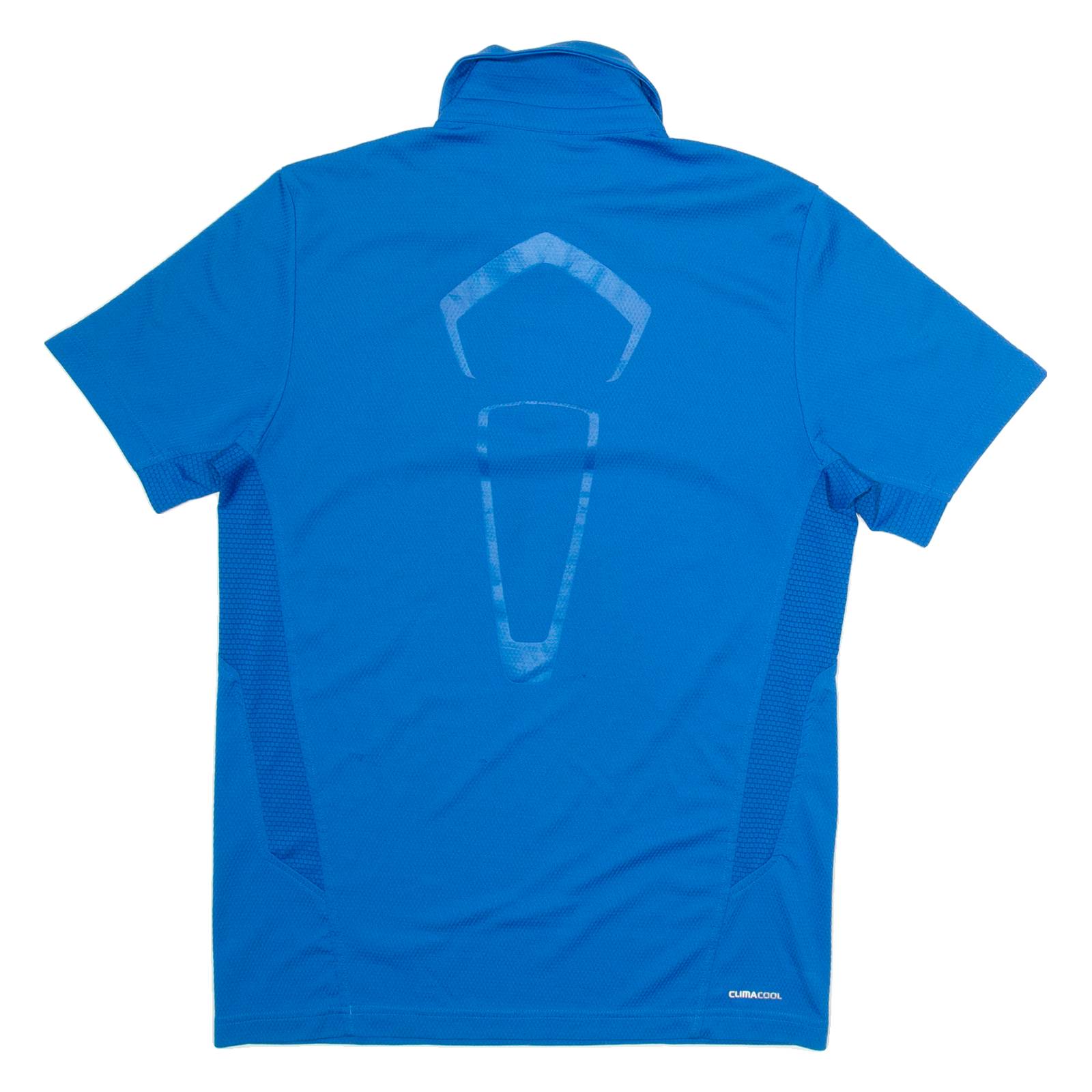 ADIDAS Mens T-Shirt Blue 1/4 Zip M