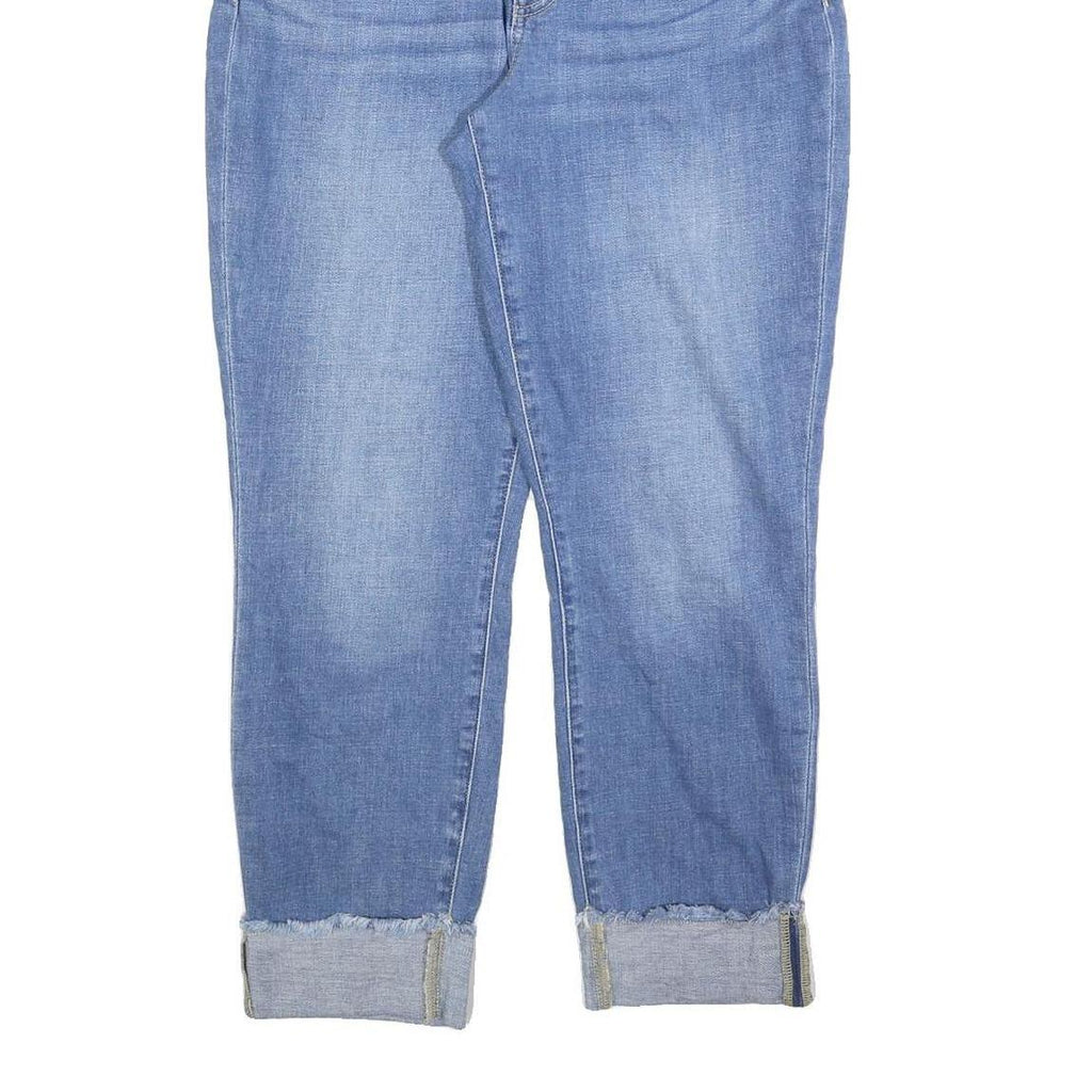 TOMMY HILFIGER Womens Slim Blue Denim Light Wash Jeans W34 L27 Cuffed Hem