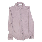 ZARA Womens Purple Shirt Long Sleeve Collared Plain S Chic Elegant