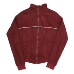 FE MIR ZOO Mens Maroon Cotton Blend Jacket S Plain Zip Front Casual