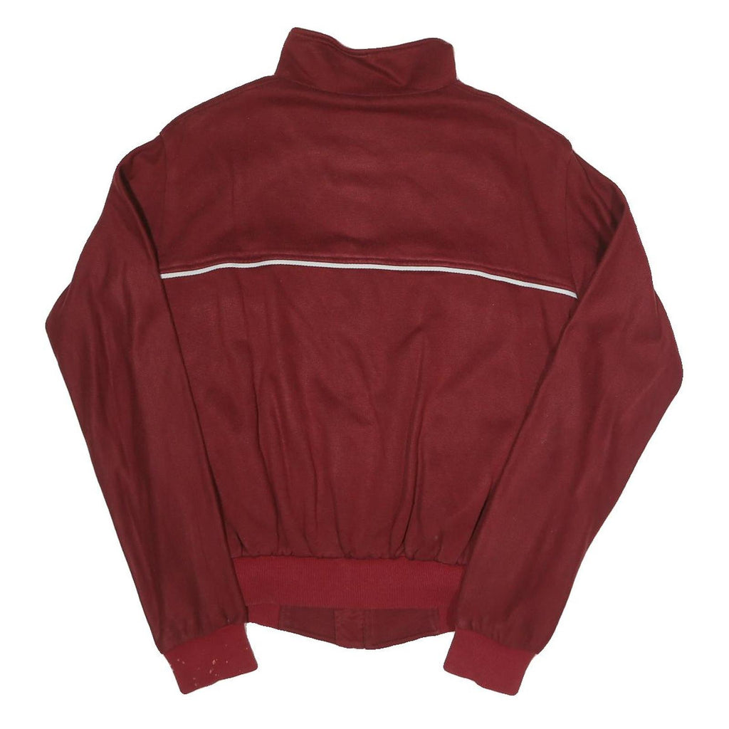 FE MIR ZOO Mens Maroon Cotton Blend Jacket S Plain Zip Front Casual
