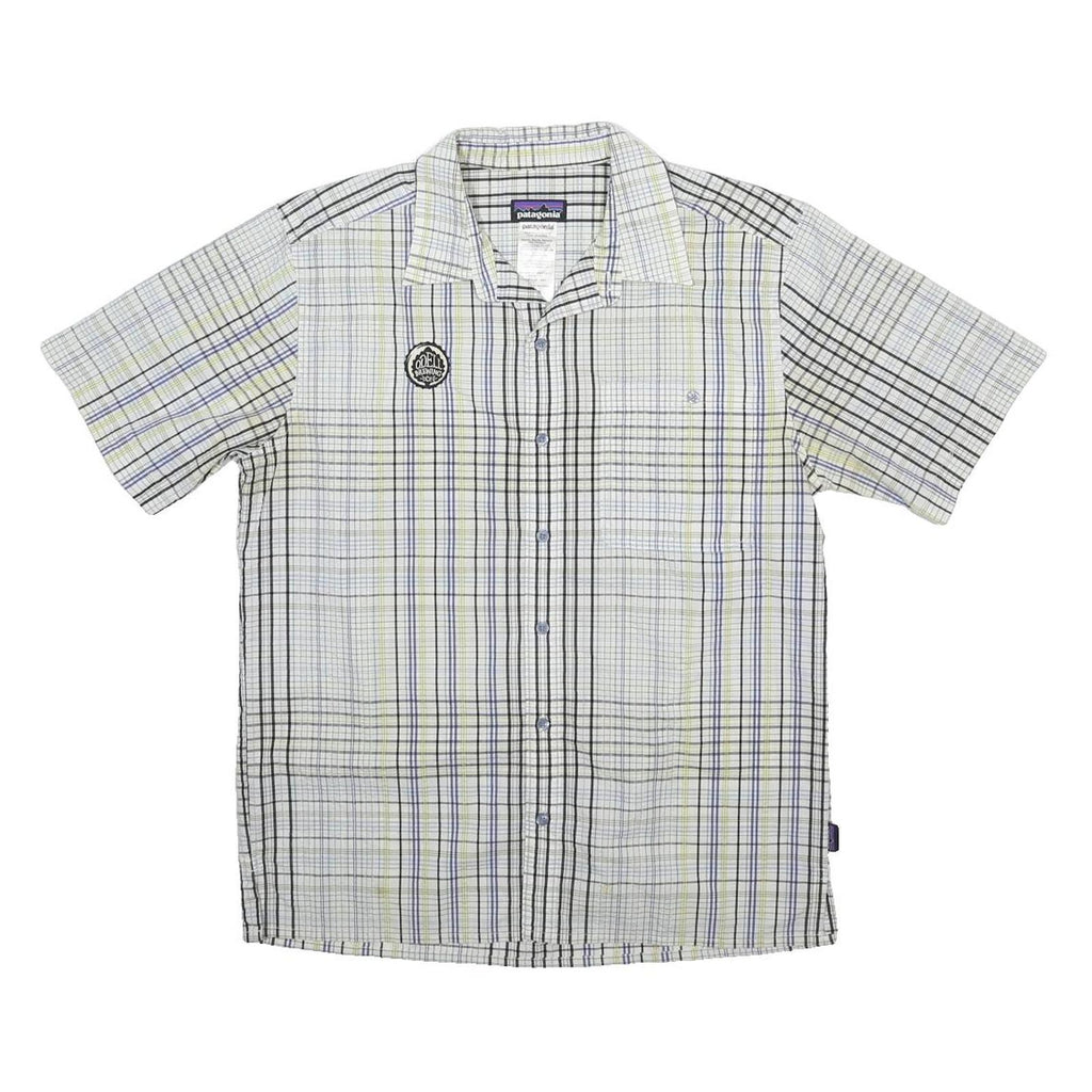 PATAGONIA Mens White & Black Check Shirt M Lightweight Casual Outdoor