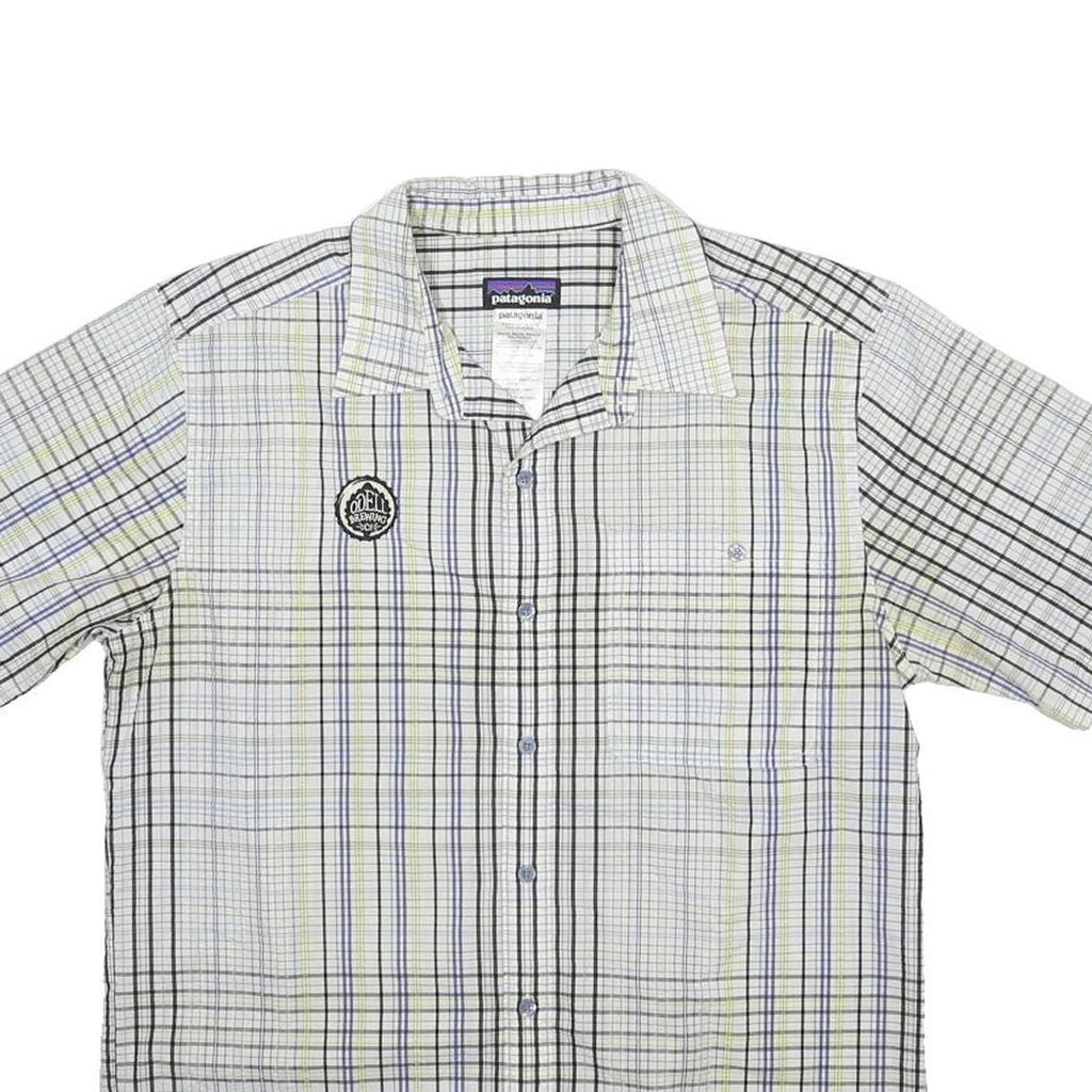 PATAGONIA Mens White & Black Check Shirt M Lightweight Casual Outdoor