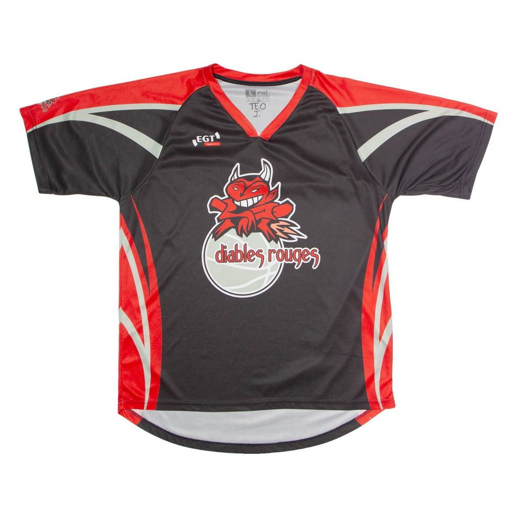 EGT Diables Rouges Swiss Basketball Mens Jersey Black V-Neck L