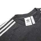 ADIDAS Mens Black Crew Neck Sweatshirt S Three Stripe Logo Cotton Blend Casual