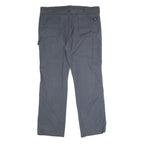 DICKIES Mens Cotton Blend Grey Regular Straight Trousers W38 L32 Workwear Zip