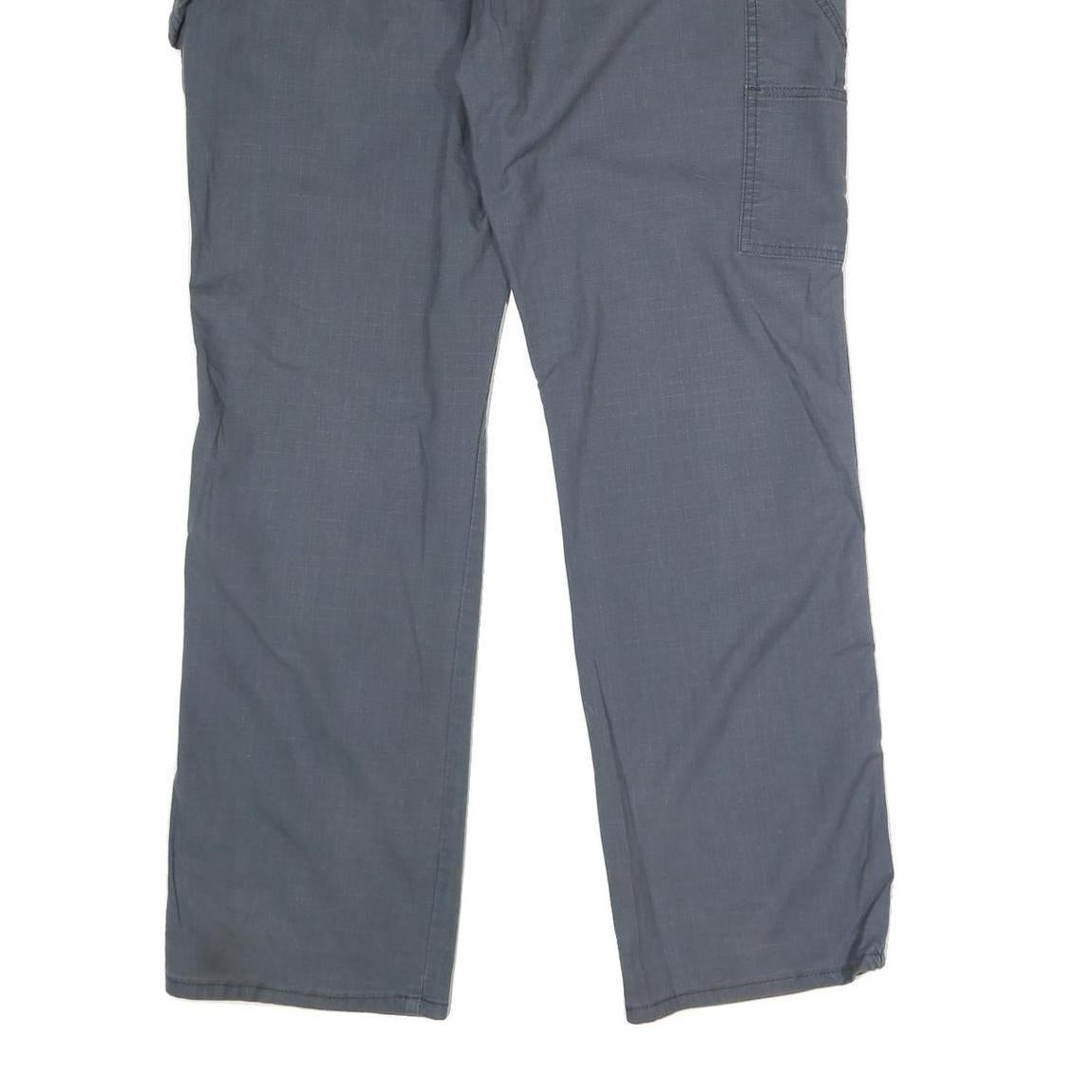 DICKIES Mens Cotton Blend Grey Regular Straight Trousers W38 L32 Workwear Zip