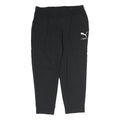 PUMA Mens Joggers Black L W30 L25 Slim Tapered Logo Print Pockets