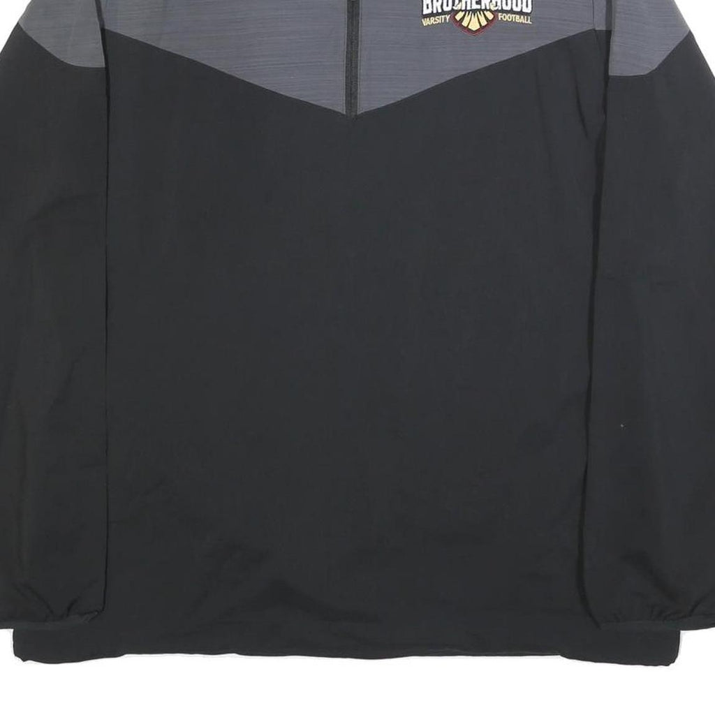 ADIDAS Mens Black & Grey Varsity Football Track Jacket L Polyester Zip