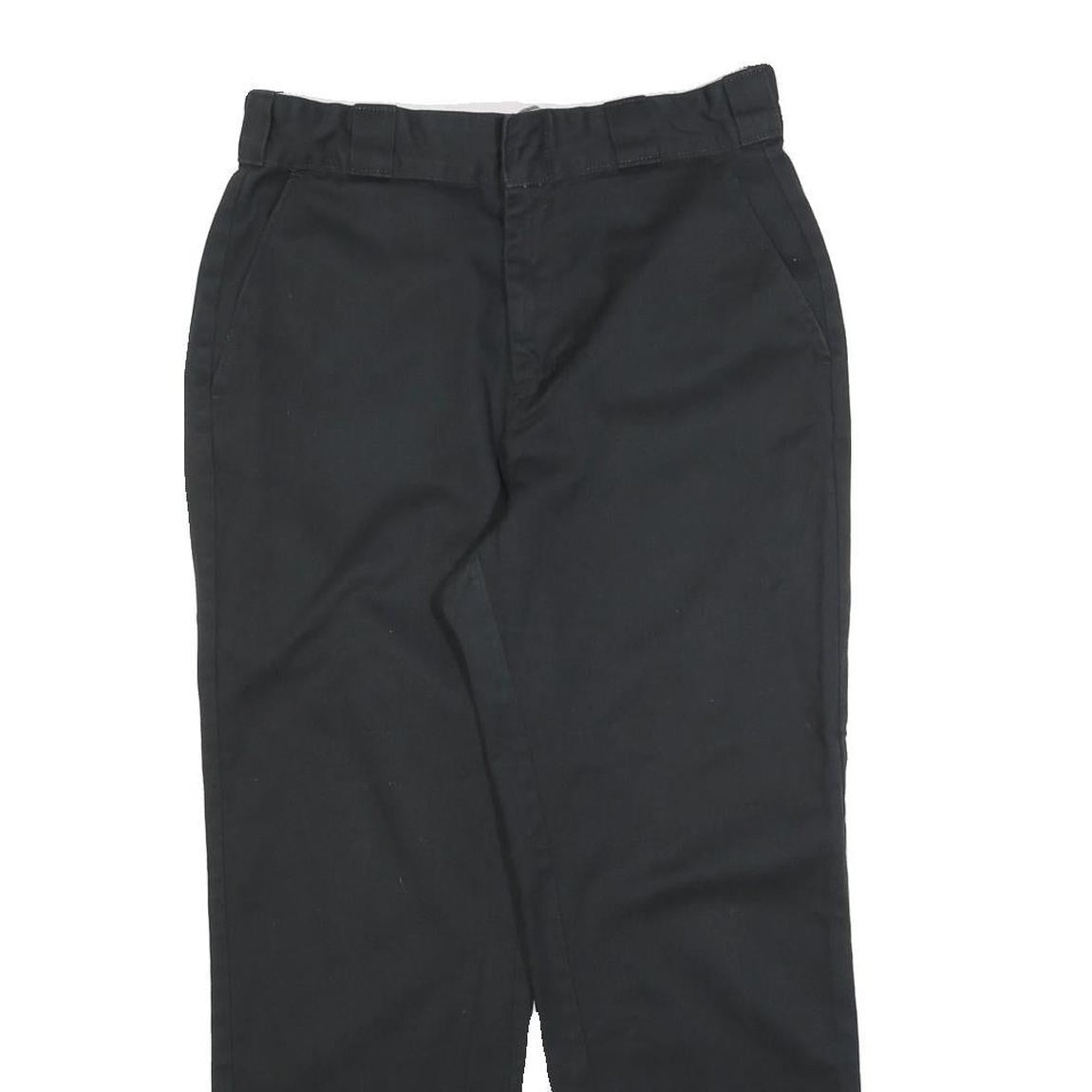 DICKIES Mens Cotton Blend Black Regular Straight Trousers W29 L27 Workwear