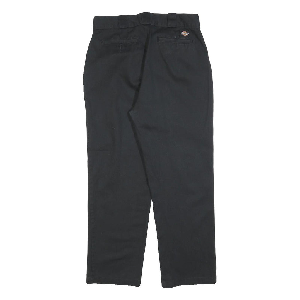 DICKIES Mens Cotton Blend Black Regular Straight Trousers W29 L27 Workwear