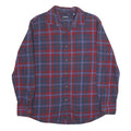 CHAPS Mens Blue & Red Check Shirt L Cotton Long Sleeve Button Front