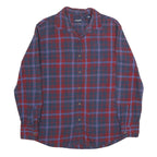 CHAPS Mens Blue & Red Check Shirt L Cotton Long Sleeve Button Front