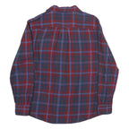 CHAPS Mens Blue & Red Check Shirt L Cotton Long Sleeve Button Front